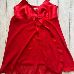 Victoria's Secret Vibrant Red Satin babydoll small Y2K